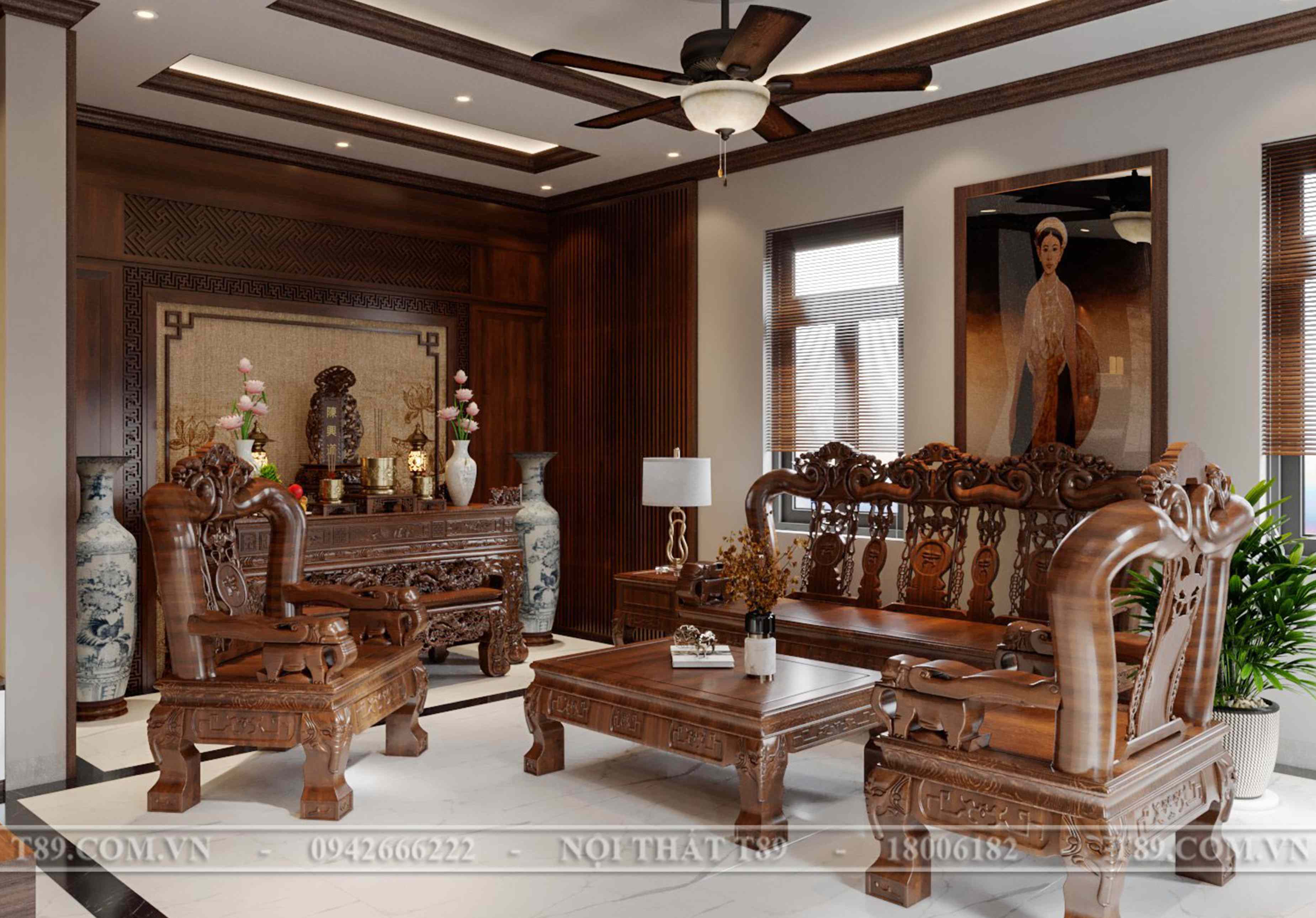 Thiết kế Nội Thất nhà phố 120m2 - Anh Thức - Xuân Quan Văn Giang